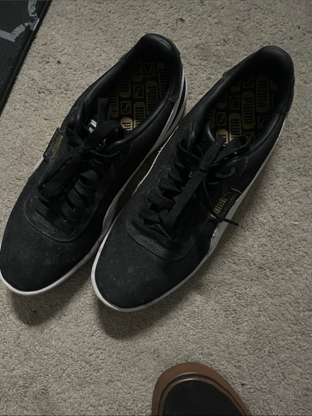 Puma Men’s Black and White Classic Low-Top Sneakers